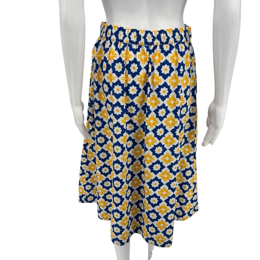 Boden Hattie Poplin Midi Skirt Surf the Web Geometric Stamp Cotton 10P - Picture 5 of 7